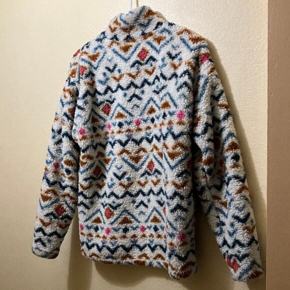 Eddie Bauer Womens Multicolor Aztec Pattern 1/4 Zip Pullover Sweater Size Medium - Picture 2 of 5